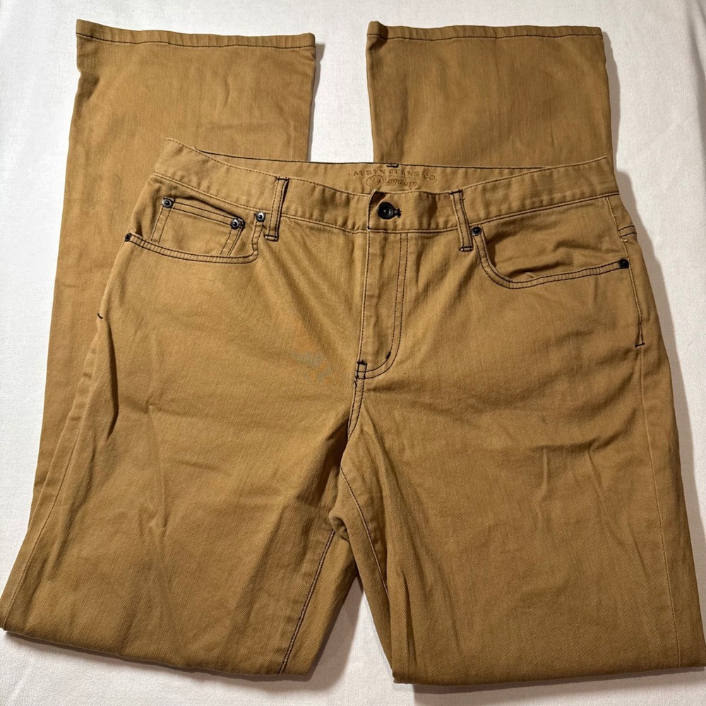 Lauren Jeans Co Premium Khaki Bootcut Pants Women Size 12 Cotton‎ Blend